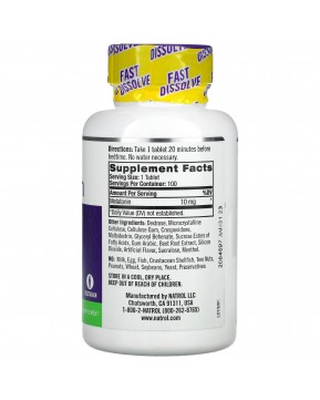 Natrol, Мелатонин, быстро растворяющийся, максимальная эффективность, клубника, 10 мг, 100 таблеток